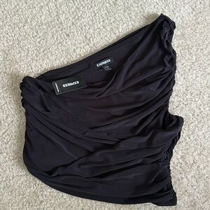 NWT Express black cropped top with rushed sides